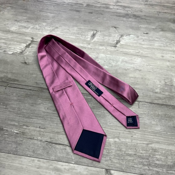 Polo Ralph Lauren Solid Pink Silk Tie - Picture 2 of 5